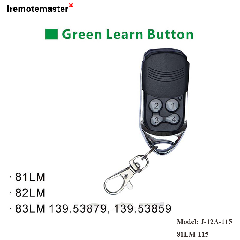For 81LM 82LM 83LM Grønn Lær-knapp Garasjeport fjernåpner 390MHz