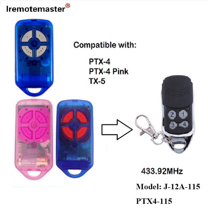 For PTX4 433,92 MHz Gate Garasjeport Fjernkontroll Rolling Code